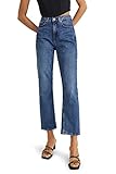 Longitud: hasta el tobillo C&A Vaqueros de 5 bolsillos para mujer, informales, rectos, de cintura alta, elásticos, de licra®, de algodón, azul vaquero, 44 S-L-R, Los Pantalones Vaqueros De Color Azul-, 46