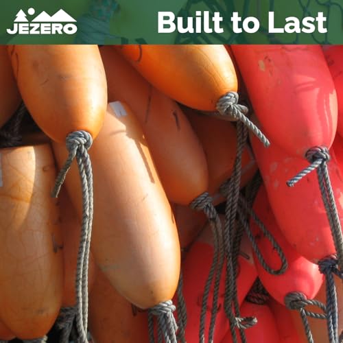 JEZERO Deep Water Fishing Floats: Great for Trail Markers, Dock Floats, Swim Buoy, Kayak Anchor Kit, Pool Buoy, Crabbing & Boats | 2 Pack - Orange, 5" x 11" - Thumbnail 3