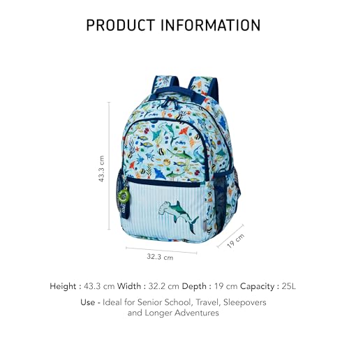 Image of ZOOKEEPER School Bag for Boys & Girls 8-10 Years Lightweight, Water Resistant Kids Backpack for School & Travel Spacious, Durable, Premium YKK Zippers Comfortable Design (Large, 25L)
