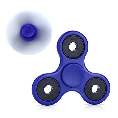 Tri-Spinner Fidget Toy With Premium Hybrid Ceramic Bearing, AIRWALKS Best Stress Reducer Relieves ADHD Anxiety and Boredom, Spins up to 1-5 min Non-3D (Blue)