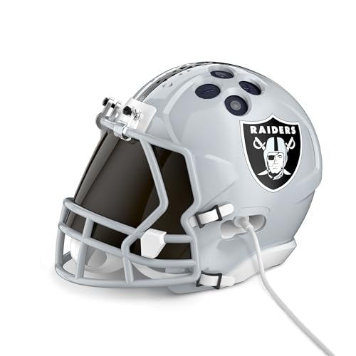 Image of NFL Echo Dot Bundle: Includes Echo Dot | Deep Sea Blue and Limited-Edition NFL Helmet Stand | Las Vegas Raiders