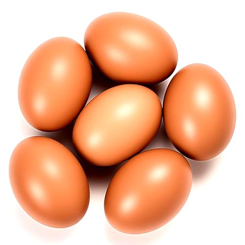 6Pcs Wooden Faux Fake Eggs, Children Play Kitchen Game Food Toy - Log Color