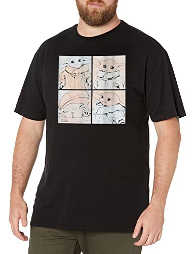 T-shirt imprimé Baby Yoda 4 cases manches courtes noir 4XL