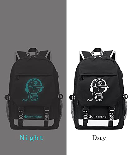 Image of Asge Large Teens School Backpacks Waterproof Nylon Football Printing for 8-15 Years Boys & Girls