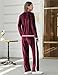 Ekouaer Women's Velvet Velor Tracksuits 2 Piece Lounge Outfits Zip Up Sweatshirt and Sweatpants with Pockets S-3XL(Wine red,Medium)