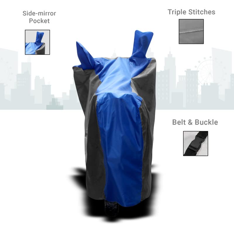 Image of SHAH BROTHERS Water Resistant Bike Cover Compatible for TVS Jupiter Classic Motorcycle /Bike Body Cover - Blue