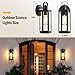 EJIAXIN 2 Pack Exterior Lighting Fixtures, Outdoor Wall Light with Clear Glass, Black Outside Front Porch Waterproof Sconce Lights Matte Wall Mount Lamp Modern Lanterns for House Patio Door Garage
