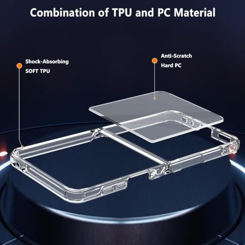Image of TechTrendz for Samsung Galaxy Z Flip 8 Ultra Case Slim Fit Anti Yellowing Lightweight Crystal Clear Hard PC Bumper Protective Shockproof Back Cover for Samsung Galaxy Z Flip 8 Ultra -Transparent