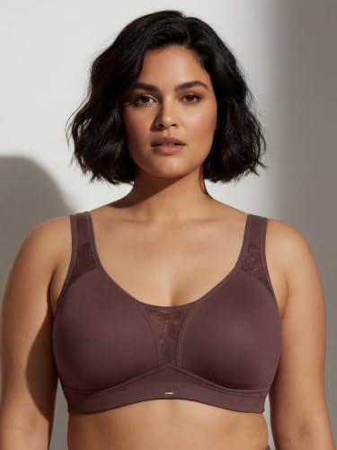Image of SOIE Women's Full Coverage Minimizer Bra|Non Wired, Non Padded, Triple Layered Cups|Breathable Stretch Cotton with Lace & U-Back Support