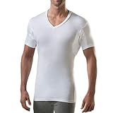 Thompson Tee 2-Pack Sweatproof Undershirt for Men with Underarm Sweat Pads Slim Fit, V-Neck, White,...