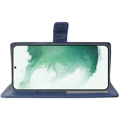 Image of Flip Cover Back Case for Samsung Galaxy S22 5G | Premium Leather Finish | Inbuilt Pockets & Stand | Flip Cover Back Case for Samsung Galaxy S22 5G (Blue)