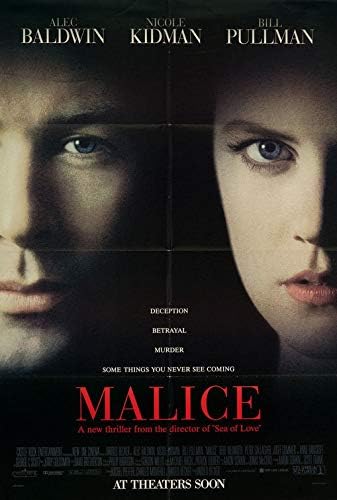 Amazon Com Malice 1993 Original Authentic Movie Poster 27x40 Single Sided Rolled Alec Baldwin Nicole Kidman Bill Pullman Bebe Neuwirth Posters Prints