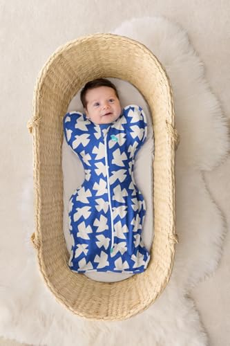 Image of Love To Dream Swaddle UP, Baby Sleep Sack, Twin Zipper For Easy Diaper Changes, Arms UP Position, Hip-Healthy, Lightweight & Breathable, Sleeping Bag, Moderates Temps, 3-6 M, Cobalt Paperbirds