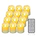 Produktbild Flackernde Kerzen Led Teelichter Batteriebetriebene & ferngesteuerte Säule Echtwachs Flackernde elektrische geruchslose Kerze Nachtlichter für Hochzeitszeremonien Gelübde Heirate mich Design(12 Pack)