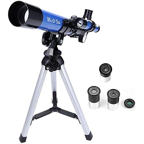 MaxUSee Kids Telescope 400x40mm with Tripod & Finder Scope, Portable Telescope for Kids & Beginners, Travel Telescope with 3 Magnification Eyepieces and Moon Mirror Cover