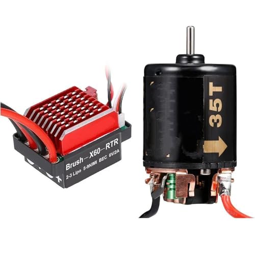 RC�������i For Axial SCX10 AXI03007 90046 For Traxxas For TRX4 For TRX6 D90 1/10 60A �u���V�t�� ESC 540 �u���V�t�����[�^�[ 13T 21T 35T 45T 55T 80T