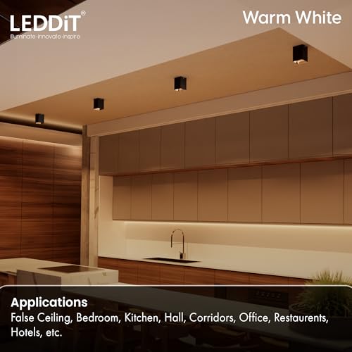 Image of 15W Warm White Square Surface Cylindrical Shape Indoor Ceiling Mounted Spot Light COB Down Light with Aluminium Body - Rose Gold Pack of 15 (with 2 Years Warranty)