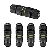 5 Pcs 3 Pole Waterproof Junction Box Outdoor Cable Connector, IP68 Junction Box External Inline Cable Connector, 2 Way Mains Electrical Weatherproof Sleeve Coupler Block Connector - Ø 6mm-12mm/Black