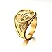 PMTIER Men's Engraving Stainless Steel Fraternity Freemason Masonic Rings Gold Plated Size 8