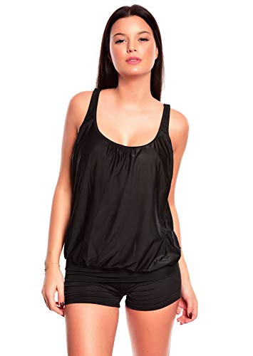 Versandhandel Henry Musch-Malinowski Tankini o traje de baño para mujer en tallas grandes negro Hotpant Sale f5474, Tankini Hotpant negro, 40