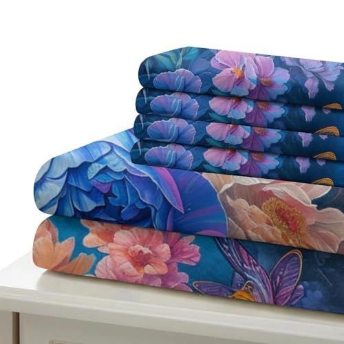 Housse de couette imprimé 3D roses colorées 135x200 microfibre 3 pièces single - 6