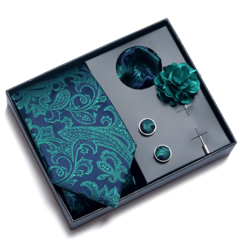 Image of joy alice 70 Colors Ties Set Men Mixed Color Necktie Handkerchief Cufflinks Brooch 3.15 Formal