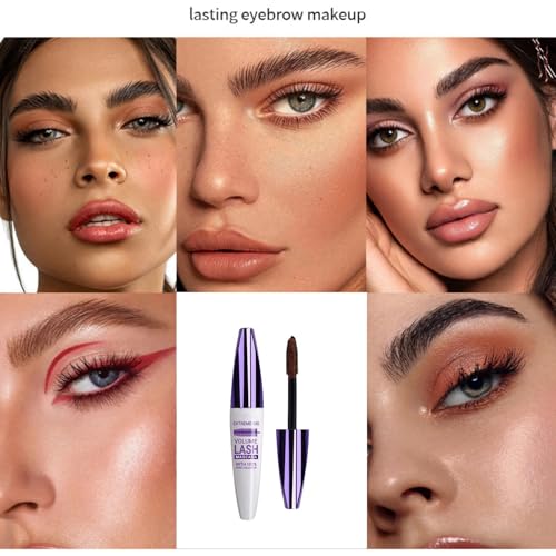 5D Primer Mascara Waterproof,5D Waterproof Mascara Brown with Eyelash Brush,Mascara Black Volume and Length Waterproof,smudge proof mascara,False Lash Effect Mascara,Long Lasting&Smudge-proof(Brown) - Image 8