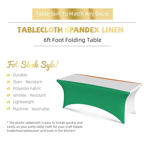 Nappe extensible drapeau irlandais EdWal pour table rectangulaire 1,8 m - 6