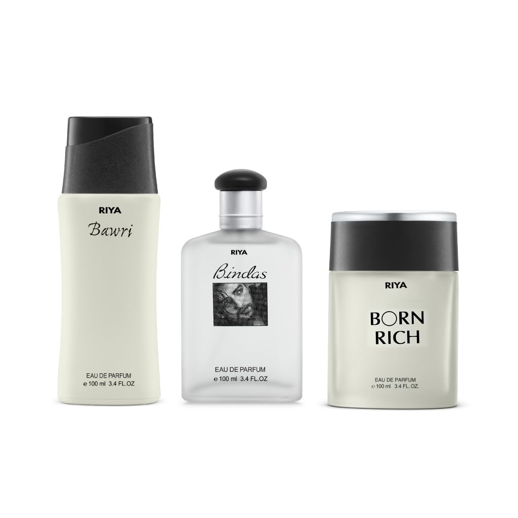 Riya Bawri, Bindas Black & Born Rich Eau De Parfum | Long Lasting - Pack of 3 (100ml Each)