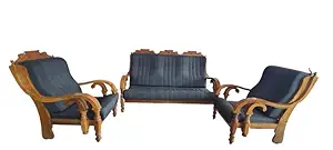 Immanuel Furniture and APHOLSTARY Works 4 Seater Sofa Set for Living Room Wood Material Teak Wood Model Number IMMANUZ13