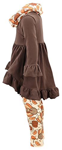 Image of Unique Baby Girls Kids Toddler 3pc Outfit Set Long Sleeve Cotton Blend Tunic Top Leggings and Scarf