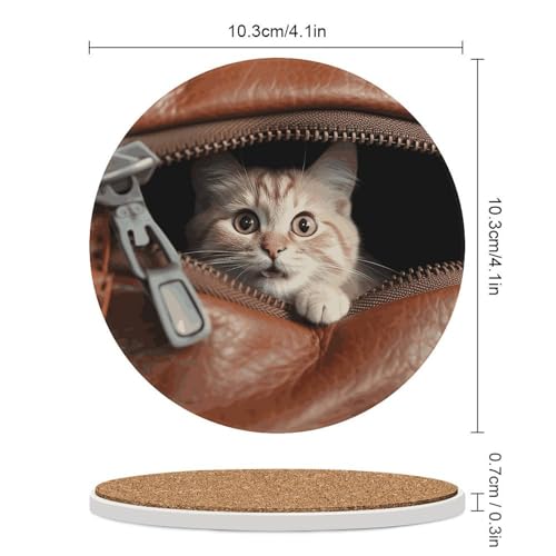 Dessous de verre céramique pour décoration de table chat