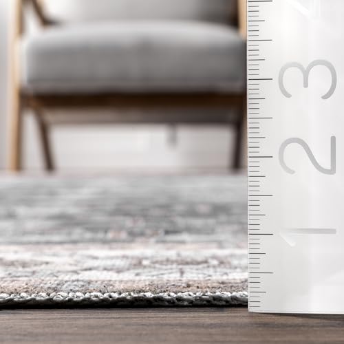 Tapis vintage gris anthracite nuLOOM Devin lavable en machine 0,9x1,5m