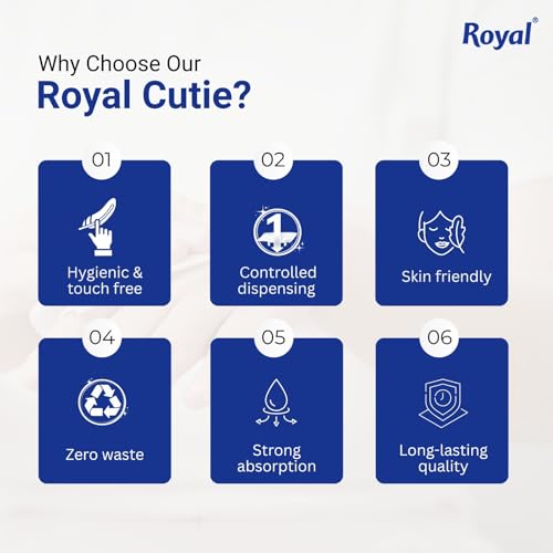 Image of Royal Cutie 1-Ply Tissue Paper Napkins for Dining Table |Pack of 6 (90 Pulls Per Pack, 540 Sheets) | Extra Soft Paper Tissue, Perfect for Events, Parties, & Everyday Use
