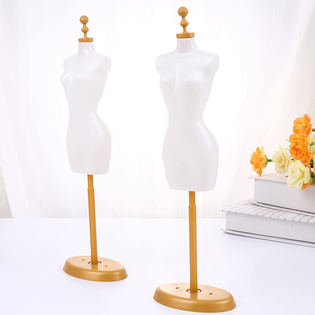 EXCEART 10Pcs Mini Dress Form Mannequin Stands Doll Clothes Display Holders for Sewing Dress Forms Doll Model Stands Demountable Clothing Mannequins