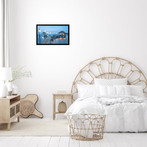 Image of JCJMY 8.5x14 Picture Frame Black for Wall Hanging, Wall Mounting Horizontally or Vertically, 8.5 x 14 Wall Gallery Poster Photo Frame with Shatter Resistant Plexiglass, Black
