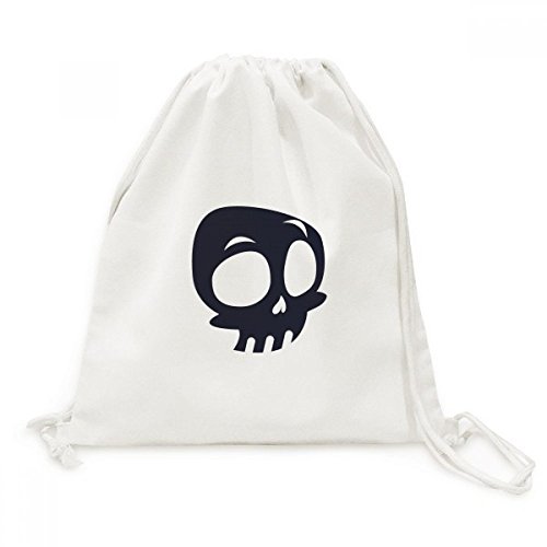 Sac à dos Halloween Big Eyed Skeleton Toile Voyage Sacs à cordon léger