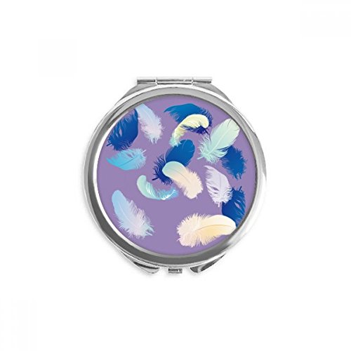 Miroir rond maquillage de poche plume relax, idée cadeau utile