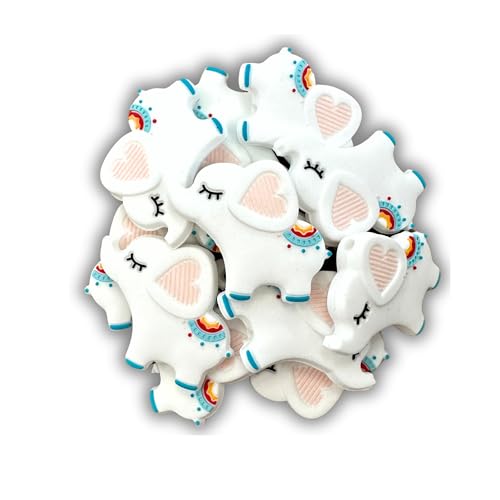 Perles focales silicone Lashicorn éléphant blanc durable pour stylos de luxe