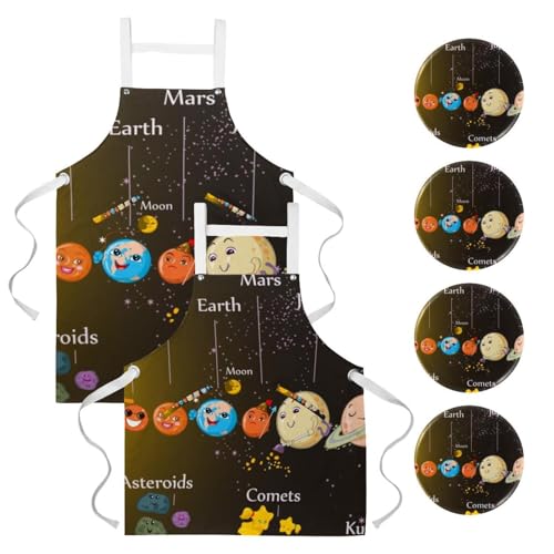 Tablier de cuisine lot de 2 avec broches pour pâtisserie et nettoyage maison
