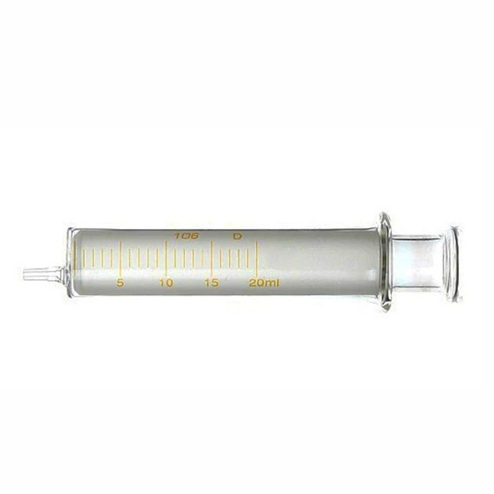 Cristalería de Laboratorio Jeringa dispensadora de vidrio reutilizable de 20 ml, 10 unidades, cristalería de laboratorio, 20 cc