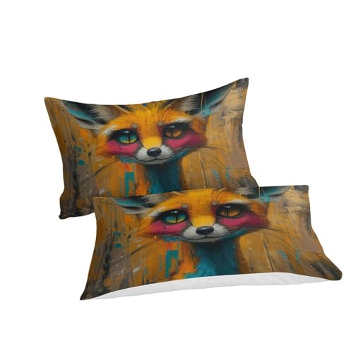 Housse de couette renard 3D en microfibre douce anti-transpiration - 3