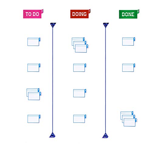 Tablero Scrum y Kanban PATboard - Juego de herramientas para el hogar - con nanocups® para vidrio - La herramienta ágil perfecta para equipos pequeños o en casa – Herramientas para oficina en casa para productividad miniatura 1