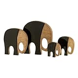 Matière : Bois Paris Prix Lot de 4 Statuettes en Bois Éléphants 27cm Noir