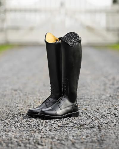 Bottes d'équitation en cuir QHP Romy pour enfants avec design interchangeable - Noir - Largeur de mollet normale, Noir , Taille 38 – vue 5