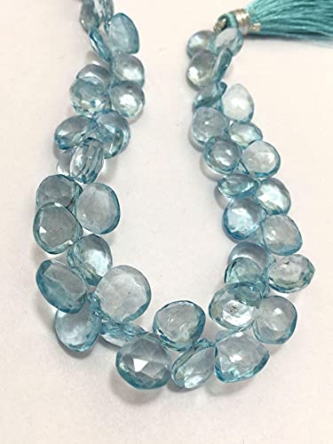 Quartz bleu ciel en cœur pour remplacer les perles ternes de vos bijoux