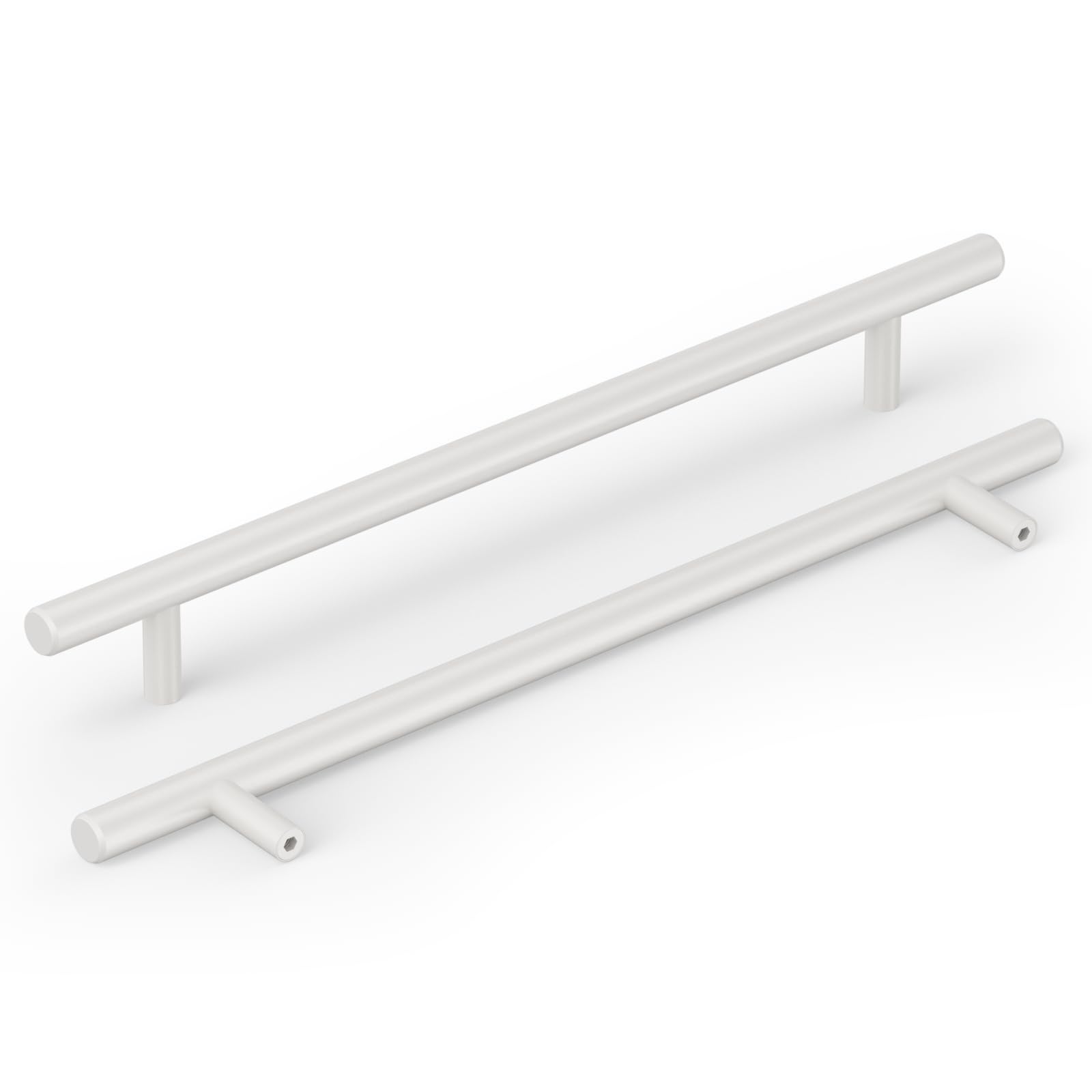 goldenwarm 15 tiradores de acero inoxidable, color blanco, distancia entre orificios 160 mm, para armarios de cocina, muebles y puertas