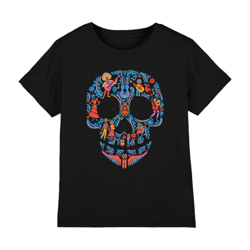 T-Shirt Garçon Coco Skull Rivera Kids Mode Disney Unisex Noir