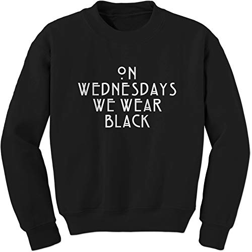 FerociTees Unisex On Wednesdays We Wear Black Crewneck Sweatshirt