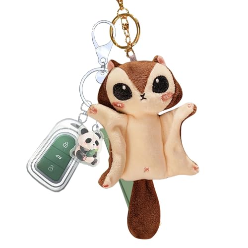 Porte-clés écureuil et pendentif de sac animal en velours de coton PP